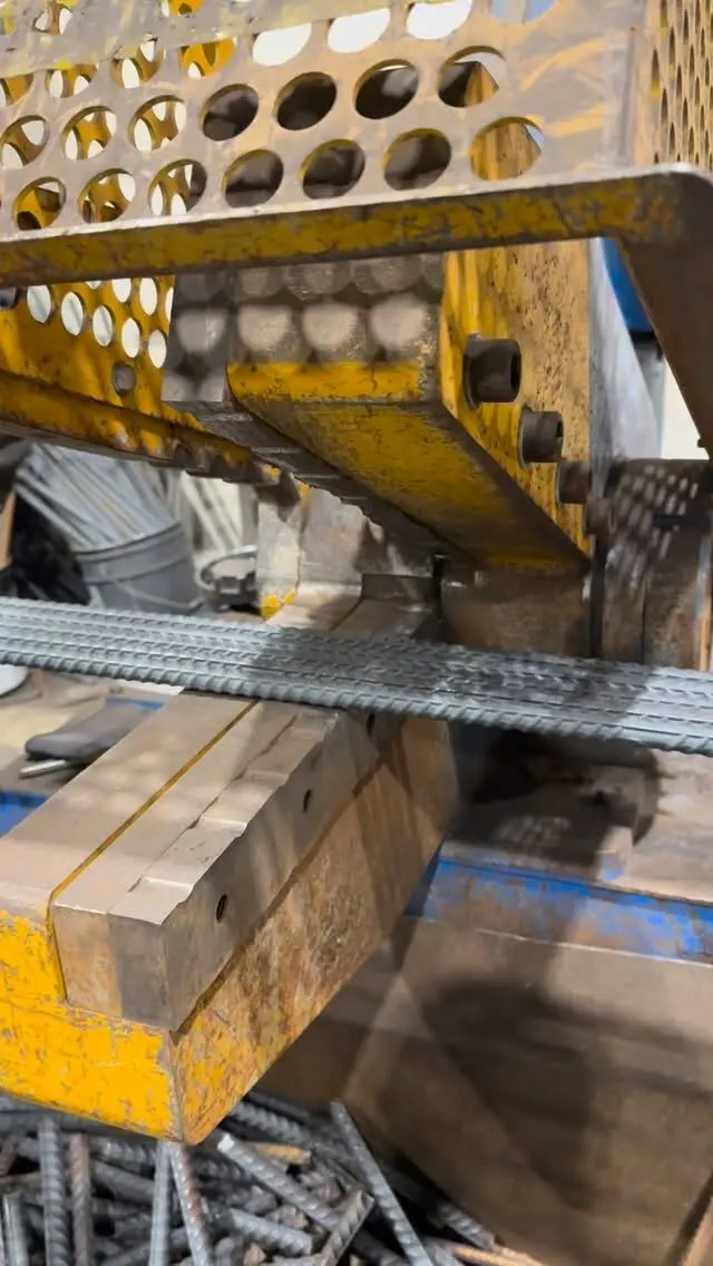 Rebar bending machine with bent bars