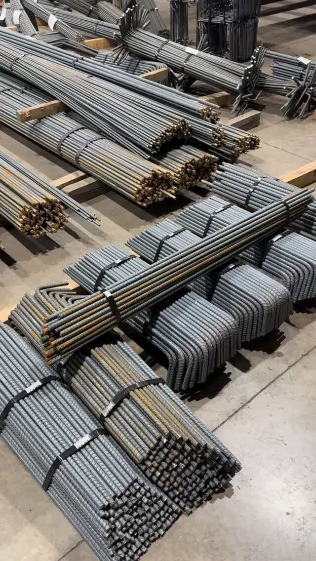 Bundles of bent rebar stirrups
